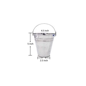 Poignée de jeu de seaux en métal argenté galvanisé-Pots de fleurs légers et auto-arrosants de style classique/ferme pour la maison - Product Image 3