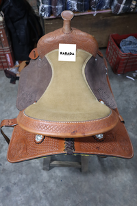 Trommel Geverfd Echt Lederen Western Zadel Paard Tack Barrel Plezier Trail Zadels Engelse Paardenraces Producten Van India - Product Image 3