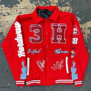 Chaqueta Universitaria Deportiva para Hombre con Diseño de Letras, Ribete a Rayas, Bloques de Color, Estilo Rave, con Logotipo Personalizado y Talla Personalizada - Product Image 1