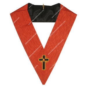 Collar Masónico AASR de 18 Grados, Bordado a Mano, Personalizable, con Cruz de Rosa, Cruz Latina, Unisex para Adultos - Product Image 1