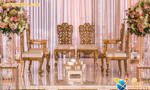 ชุดเฟอร์นิเจอร์สำหรับพิธีแต่งงานฮินดูแบบเฟรา วินเทจ รัสติก ทำจากไม้ที่ผ่านการปรับสภาพ  พร้อมเก้าอี้สำหรับงานเลี้ยงต้อนรับแบบอินเดีย ขายส่งจากโรงงาน - Product Image 2