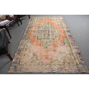 Tapis turc de grande surface classique vert orange 5.3 X 9.6ft laine Latex support motif abstrait forme rectangle pour tapis de salon - Product Image 1