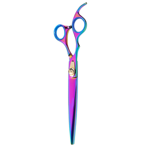 Ciseaux de toilettage pour animaux de compagnie en acier à haute teneur en carbone multicolore en titane avec repose-doigt - Product Image 5