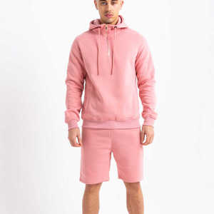 Conjuntos de ropa para hombre 2025, Sudadera de cuello redondo de color liso y conjunto corto, ropa informal para hombre, conjunto de pantalones cortos para hombre - Product Image 1