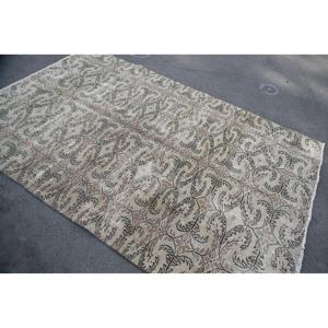 Alfombra Turca Vintage Grande de 5.5x8.7 pies (169x265 cm), Alfombra Beige de Estilo Suroeste - Product Image 2