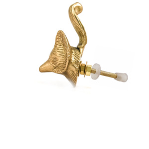 Boutons d'animaux de renard en fonte céramique industrielle finition or poignée de tiroir de meuble cuisine chambre à coucher salle à manger armoire commode - Product Image 2