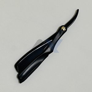 Navaja de Afeitar Profesional de Primera Calidad, Estilo Pinza, Mango Plegable de Plástico Negro, Afeitadora Manual de Acero Inoxidable Morado - Product Image 6