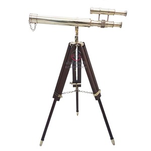 Đồng Hải Lý Cổ Điển Đôi Thùng Kính Thiên Văn Sưu Tập Có Thể Điều Chỉnh Tripod Đứng - Product Image 1