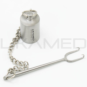 Retractor de Rinoplastia Gruber Columella LIKAMED, Cerkes, con Peso, 10 mm de Ancho, Ganchos Dobles con Cadena - Product Image 2
