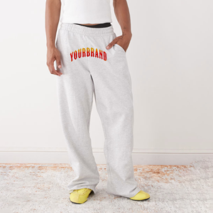 Pantalones pesados de algodón 100% para hombre, pantalones de chándal holgados de pierna ancha de gran tamaño lavados personalizados con logotipo impreso - Product Image 1