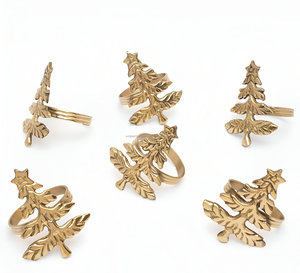 Nouveau rond de serviette d'arbre de Noël en métal pour la décoration de table de Noël/fête - Product Image 3