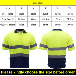 Polo de sécurité haute visibilité personnalisé à manches courtes avec bande réfléchissante, chemises de travail bicolores, vêtements de travail de construction haute visibilité - Product Image 6