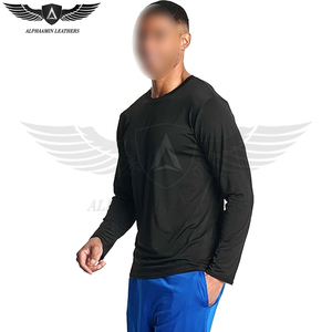 Camiseta clásica y cómoda para hombre, ropa informal activa que absorbe la humedad UV, camiseta de manga larga, camisetas de algodón 100% de secado rápido con cuello redondo para hombre - Product Image 2