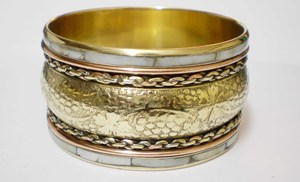 Luxury White Marble Inlay Copper <b>Bangle</b> For Women Trendy Wide Mixed Texture Statement Cuff Bracelet Elegant <b>Gold</b> Silver Rose - Product Image 6