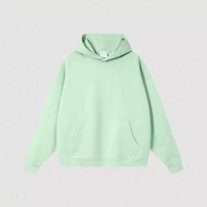 Ropa de calle personalizada 400GSM de gran tamaño francés Terry Otoño Invierno Casual algodón hombres tejido superior Color sólido sudaderas con capucha sudadera - Product Image 3