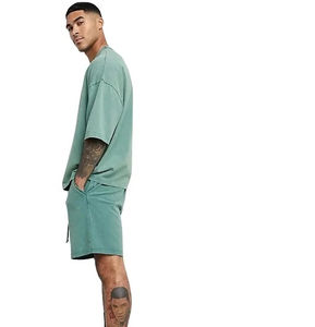 Conjuntos de camiseta y pantalones cortos para hombre hechos a medida, de alta calidad, ligeros, transpirables, con cuello en V. - Product Image 4