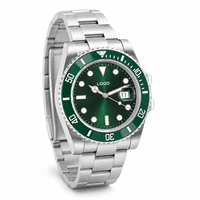 Montre de plongée pour homme avec logo personnalisé OEM, saphir lumineux, étanche 200 m, acier inoxydable, mouvement automatique NH35, montre mécanique pour homme 003