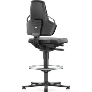 Silla de Hospital Nexxit Giratoria con Ruedas para Suelo + Anillo para Pies, Asiento Gris, Base Negra, Espuma Integral, 570-820mm BIMOS - Product Image 3