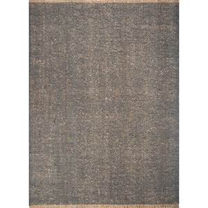 Nomadic Threads PDJW-117 Tapis en laine gris et noir, tissage plat, style Kilim, épaisseur 10 mm, pour salon, chambre, couloir, motif abstrait - Product Image 1