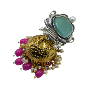 Pearl beads brass <b>earrings</b> jewelry women Fashion <b>stud</b> <b>earrings</b> for ladies kundan jhumka <b>earrings</b> indian traditional gold plated - Product Image 2