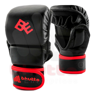 Gants de boxe professionnels en cuir PU personnalisables unisexes BHUTTA ENTERPRISES, demi-doigts, MMA, microfibre - Product Image 1