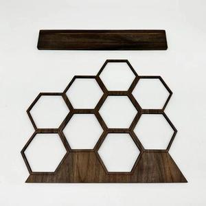 ที่ตั้งโชว์ต่างหูไม้รูปทรงรังผึ้งอุปกรณ์จัดระเบียบเครื่องประดับที่ไม่เหมือนใครสำหรับกระดุมห่วงและต่างหูห้อยสำหรับใช้ในบ้านและขายปลีก - Product Image 5