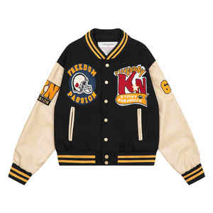 Chaquetas de béisbol personalizadas para hombre con tela de lona de diseño Letterman Varsity de gran tamaño para la temporada de primavera - Product Image 1