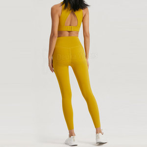 OEM Customize Design High Quality Crewneck High Waist Yoga Set For Women Custom Polyester Gym Clothing With <b>Adjustable</b> <b>Straps</b> - Product Image 2
