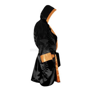 Robe de boxe à capuche personnalisée de haute qualité 2024 pour hommes, en satin/polyester, pour entraînement MMA et kick-boxing, à prix réduit – Meilleures ventes - Product Image 4