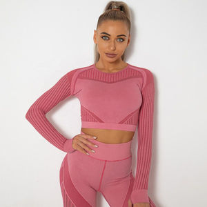 Camiseta deportiva unisex de yoga y fitness de manga corta sin costuras con orificio para el pulgar y tejido jacquard, ideal para el verano 2026 - Venta al por mayor - Product Image 2