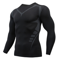 Camisetas de compresión para entrenamiento de hombre, para gimnasio, ejercicio, atletismo, correr, de secado rápido, transpirables, de manga larga, deportivas.