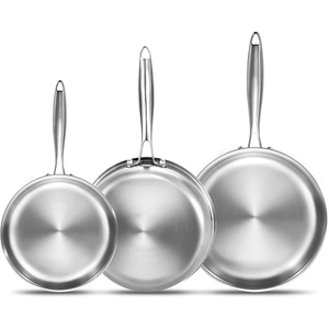 इंडक्शन और गैस स्टोवअप के लिए ओएम/ओडम ट्रिप्स्ट स्टेनलेस स्टील नॉन-स्टिक फ्राइंग पैन सेट 304/316 कुकवेयर - Product Image 1