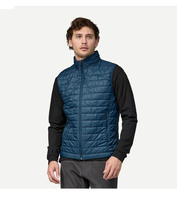 Gilet chauffant gonflable pour homme, décontracté, respirant, en tissu lavé, avec rembourrage Nano Puff Air, pour l'hiver, bleu marine
