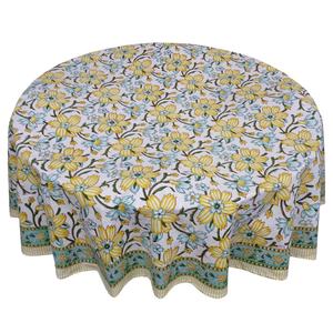 Último elegante indio Anarkali azul Gud hecho a mano algodón boda mantel estilizado mano bloque impreso bajo precio venta - Product Image 5