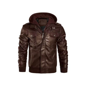Venta al por mayor chaquetas de cuero de lana a prueba de viento con logotipo personalizado chaqueta de cuero de alta calidad para la venta - Product Image 1
