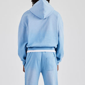 Survêtement décontracté pour homme Respirant et confortable Survêtement grande taille pour homme Ensemble à capuche 100% coton Survêtements pour le jogging - Product Image 4