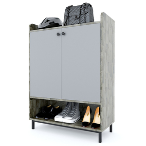 Zapatero de 5 Niveles con Esquinas Redondeadas (80x35x110cm) - Madera de Caucho y Patas de Hierro - Diseño Minimalista - Mueble para Sala de Estar - Product Image 4