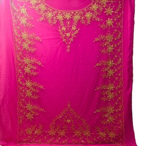 Ensemble de mariée somalien en dentelle à manches longues, printemps-été, léger, luxueux, 3 pièces, tissu dirac, polyester, qualité supérieure, motif uni - Product Image 1