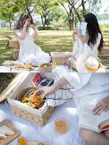 Wicker Water Hyacinth Storage <b>Baskets</b> <b>with</b> Linings Natural <b>Baskets</b> <b>with</b> <b>Lid</b> for Pantry Home Office Picnic Shelves Organization - Product Image 6