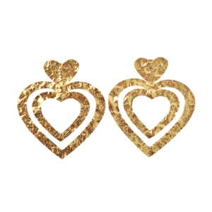 Pendientes de Racimo de Latón Premium, Chapados en Oro, con Piedras Orgánicas, Chapados en Rodio, Diseño Único de Alta Calidad - Product Image 1