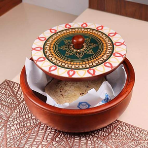 Boîte à chapati ronde en bois de haute qualité pour la maison, l'hôtel, le restaurant, prix bas, vente chaude, conteneur à chapati en provenance d'Inde - Product Image 4