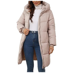 Thickened Knitted Puffer Coat Men's Hooded Mid Length Autumn Winter Front Zip Loose Fit Casual Quilted Waterproof Coats - Product Image 2