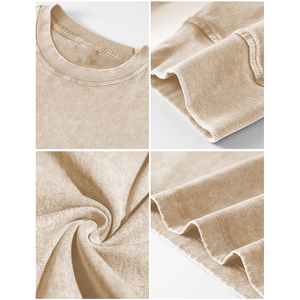 เสื้อสเวตเชิ้ตผ้าฝ้ายสำหรับผู้ชายเสื้อ100% กันหดคอกลมลายกรดซักแบบปรับแต่งได้ไซส์ใหญ่ - Product Image 5