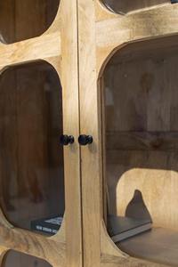 Vitrine moderne en bois de manguier massif verre trempé transparent haute qualité armoire de rangement premium pour usage domestique - Product Image 2