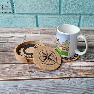Mantel de mesa de estilo clásico personalizado, tazas de bebidas naturales, posavasos de corcho ecológicos con alfombrillas con estampado de logotipo - Product Image 4