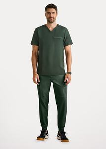 Conjuntos de uniformes de tejido ecológico personalizados de alta calidad, conjunto de uniformes de enfermera sin mangas elásticos Unisex para uso en salón de belleza - Product Image 5