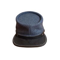 Gorro Kepi de Lana de la Academia Francesa Civil W, con Botón a Presión, Estilo Civil W, Gorra Confederada, Correa para la Barbilla, Fabricantes de Kepi