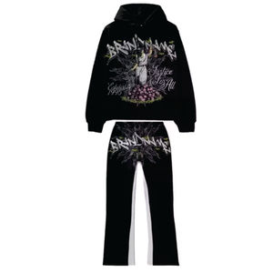 ชุดวอร์มมีฮู้ดใส่ได้ทั้งชายและหญิงผ้าฟลีซผ้าฝ้ายหนาพิมพ์ลายไซส์พิเศษสำหรับฤดูหนาว - Product Image 1