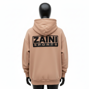 Sweat à capuche pour femme en tissu polaire mélangé de coton de haute qualité, chaud, ton neutre, logo personnalisé en relief, basique décontracté pour femme - Product Image 2