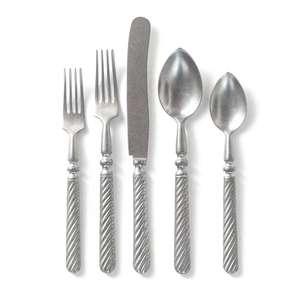 Artisanal Brass <b>Spoons</b> with Stylish Ribbed Shell Design 2 Pcs Perfect for Teatime and Dessert Presentation in Style - Product Image 2